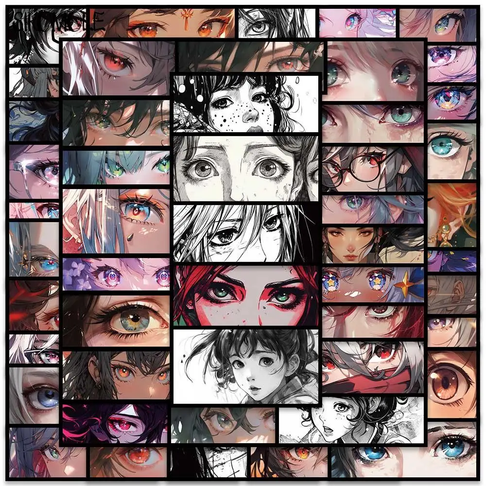 

10/30/50PCS Cartoon Cute Girls Eyes Anime Graffiti Stickers Kawaii For DIY Bike Travel Luggage Guitar Laptop Sticker Gift Decals