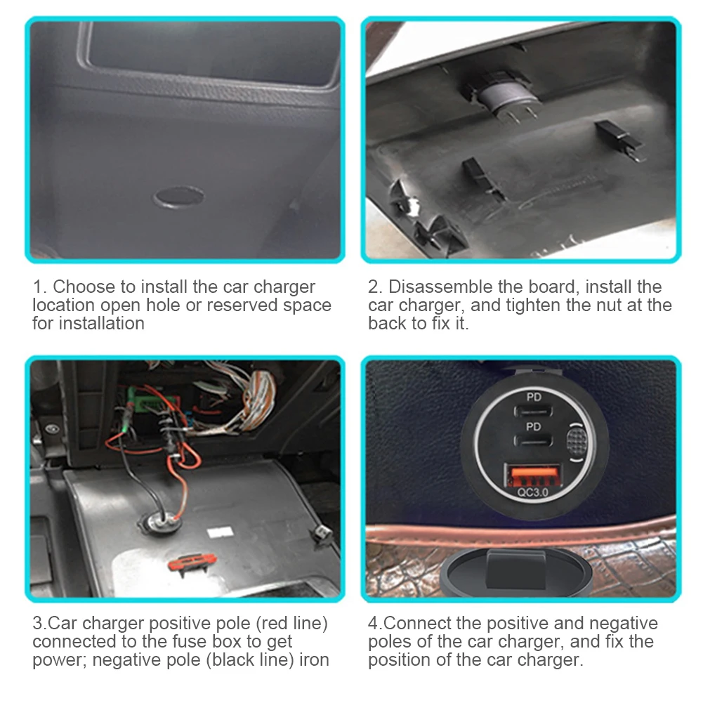 Caricatore per Auto 12V-24V con Presa 75W PD Tipo C QC 3.0, 3 Porte USB, Impermeabile, per Auto, Camper, Nautica - Image 5