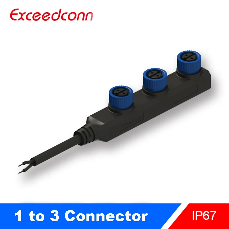 

10pcs/set Exceedconn CSA 1 Male to 2 3 4 2Pin Female Socket Head Splitter M15 Waterproof Connector Street Road Junction Box