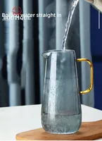 1.6L Transparent Glass Teapot Set Hot Cold Water Jug Pitcher Transparent Coffee Pot Water Bottle Kettle Heat-Resistant Tea Pot 6