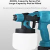 800ML Electric Spray Gun Cordless Paint Sprayer Auto Furniture Steel Coating Airbrush Compatible For 21V Battery 5