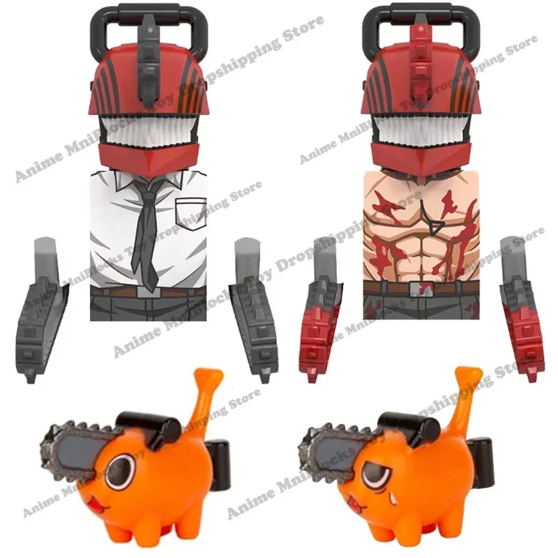 

WM Blocks 2523 2524 WM6159 Demon Denji Pochita Anime Bricks Mini Action Toy Figures Building Blocks Assembl Toys Gifts