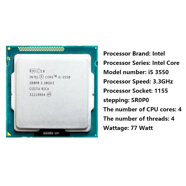 ★Intel Core i5-3550 SR0P0 3.30GHz 中古動作品 即決 Intel Core i5-3550 (3.30GHz&frasl;4コア) IvyBridge LGA1155 動作保証