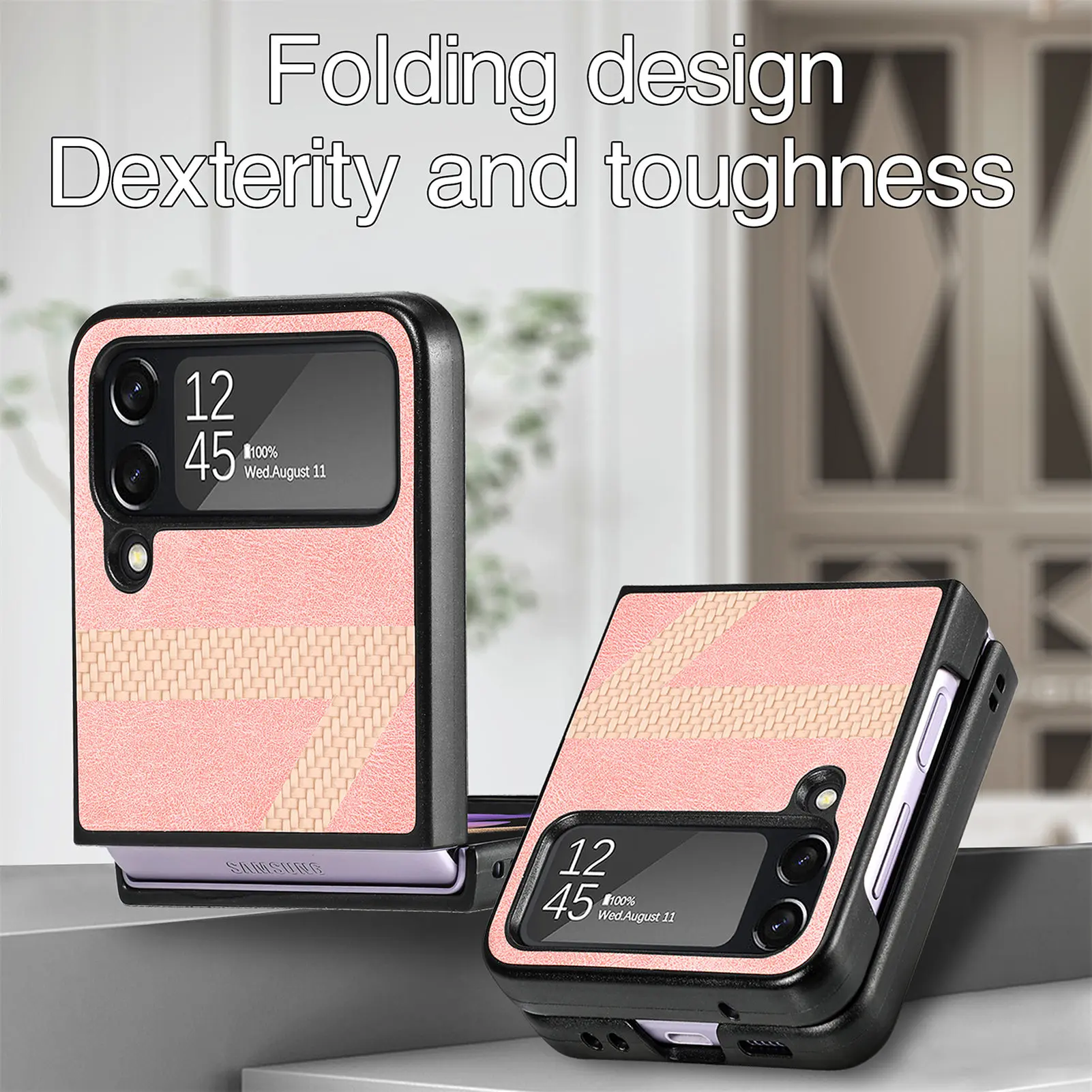 Antiscratch Luxury Hybrid Color Leather Fitted Case For Samsung Galaxy
