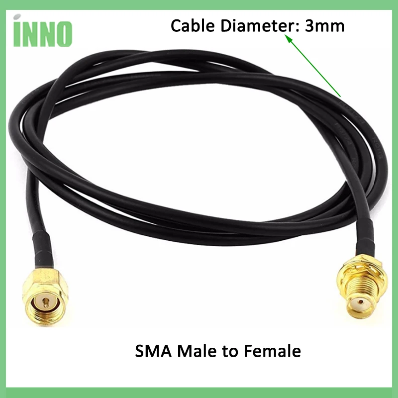 EOTH 30m SMA Male to Female 2.4 IOT Antenna Plug Connector Pigtail Coaxial Jumper Extension Cable RG174 customizable