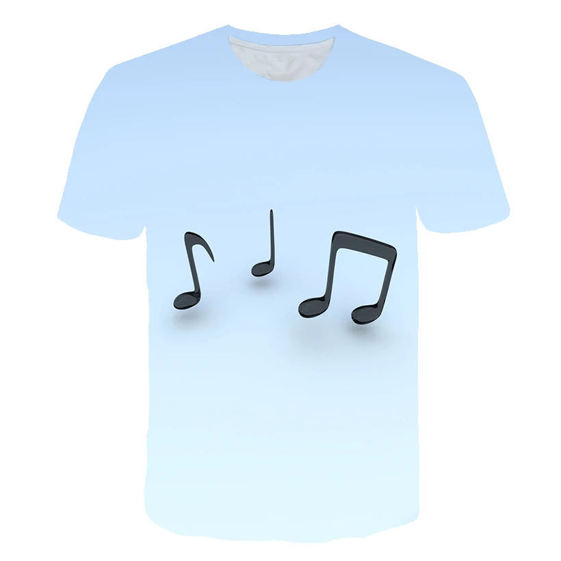 

2024 Children's Music Note T-Shirts Clothes Boys Girls Birthday Presents Cartoon T Shirts Summer Casual Anime Tops Tees Costumes