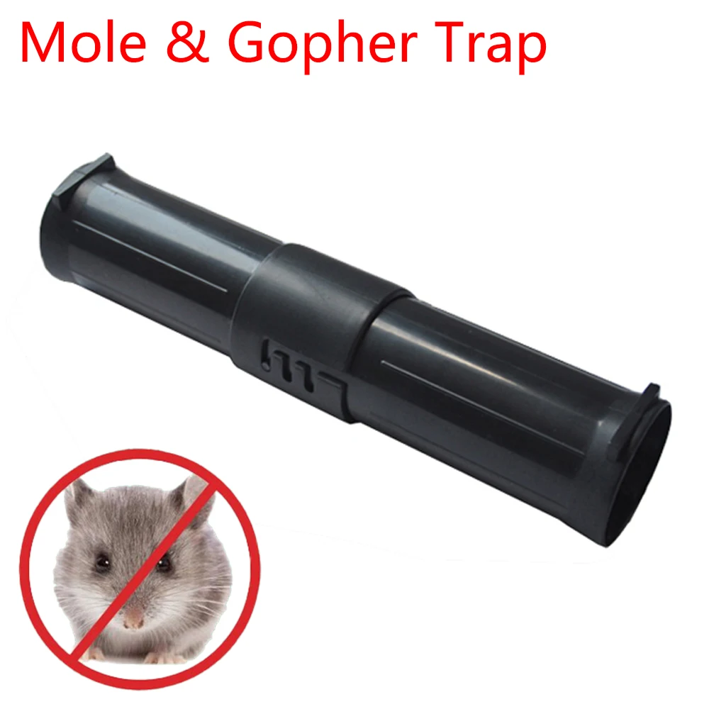 Plastic Divisible Plunger Tunnel Hole Tube Live Catch Mole Gopher Mouse Trap