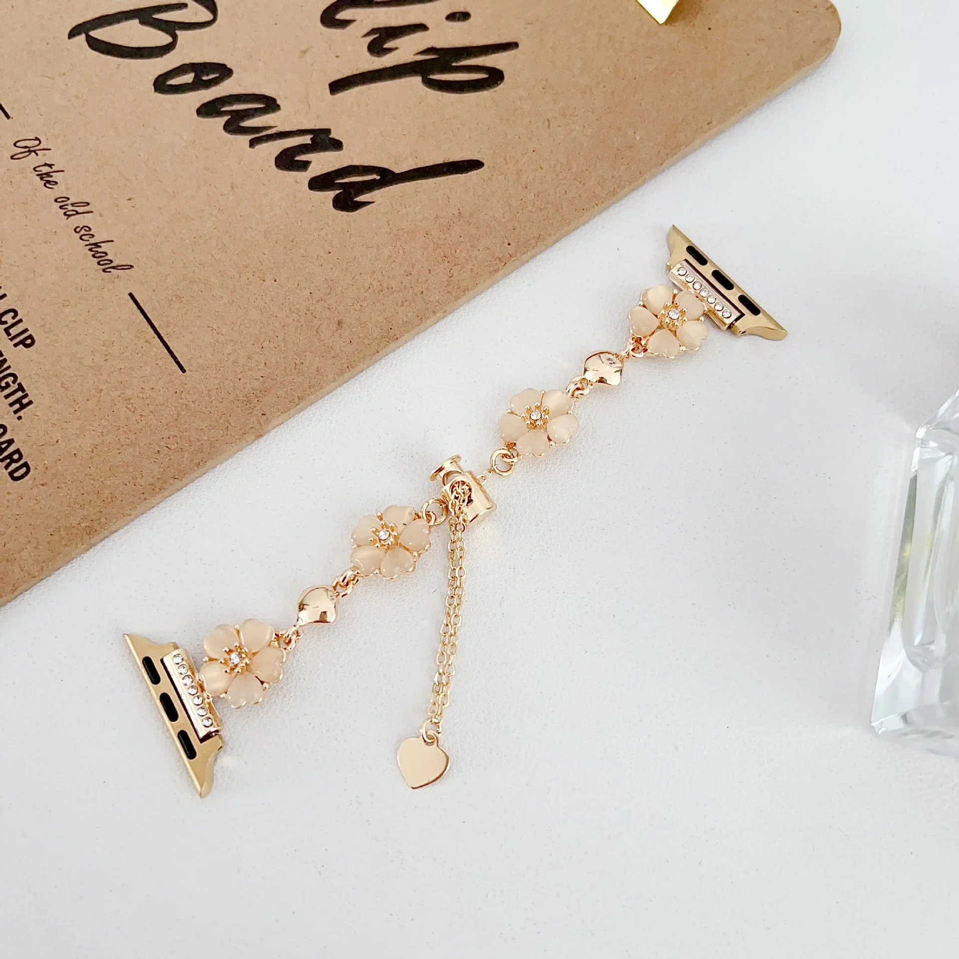 Elegant Floral Jewelry Bracelet Strap - Adjustable Dressy Band