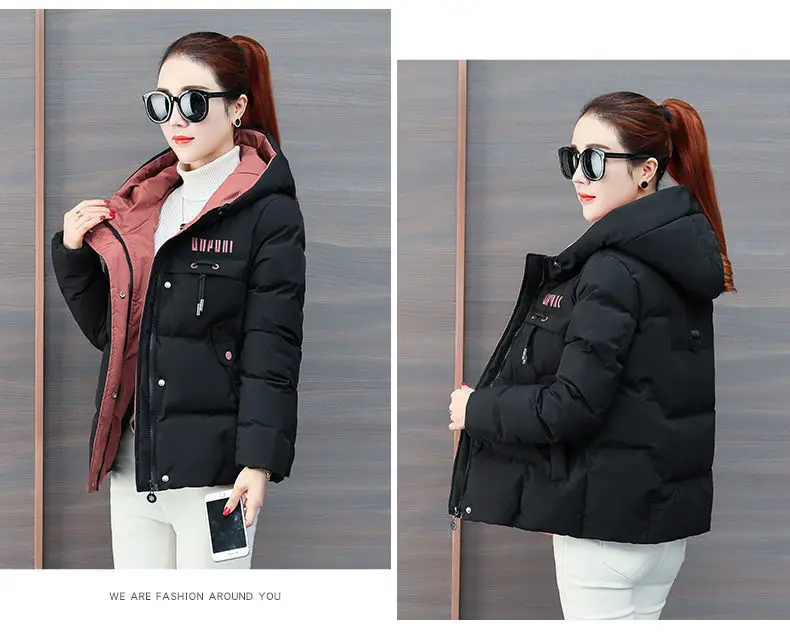 2025 Winter Warm Thicken Down Cotton Jacket Korean Loose Women'S Hooded Cotton Coat Women Parkas Bread Coat New Women Jacket