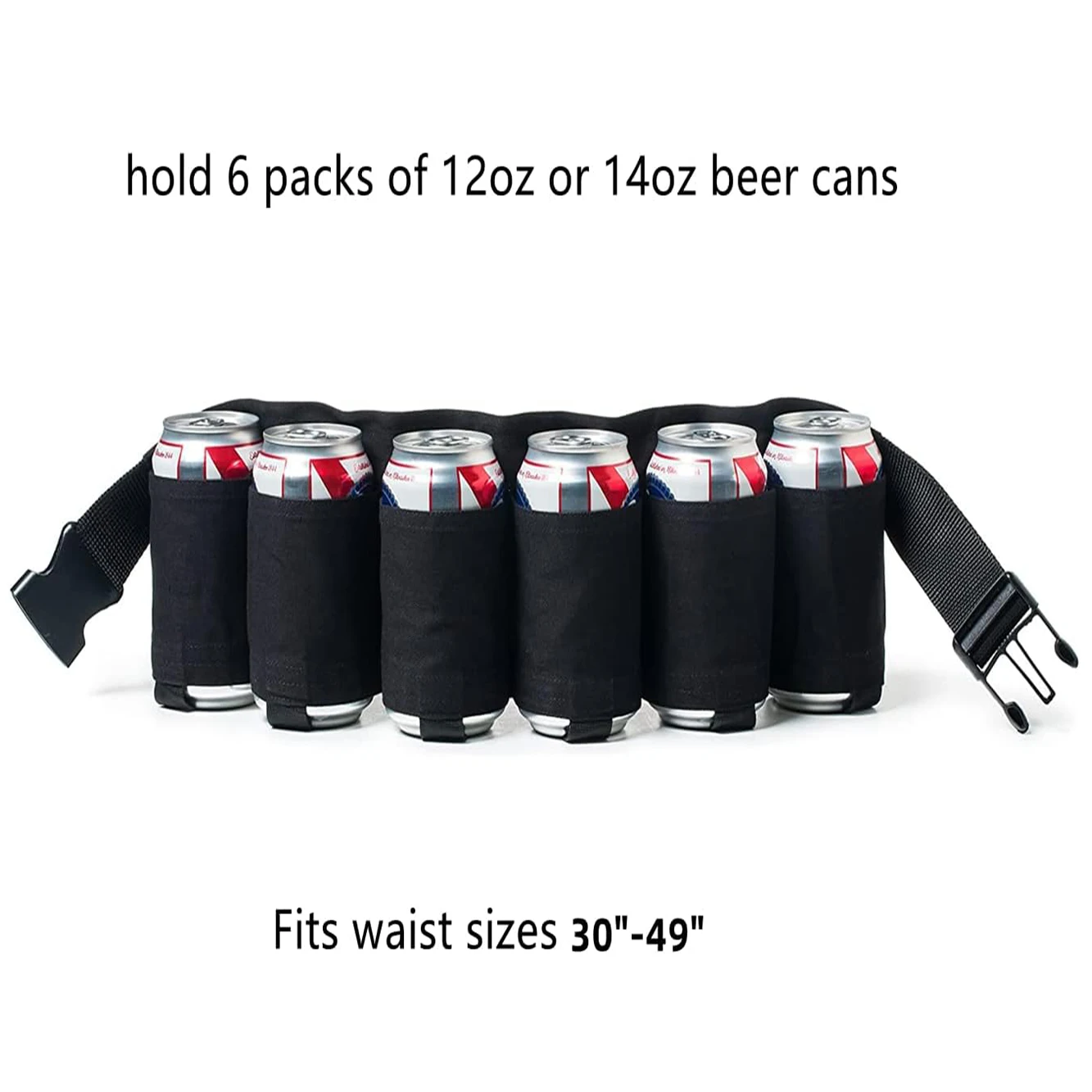 Beer Bottle Holder Belt Holster Soda Drink Can Holder Adjustable Waist Pack Bag Holds 6 Cans Perfect for Parties
