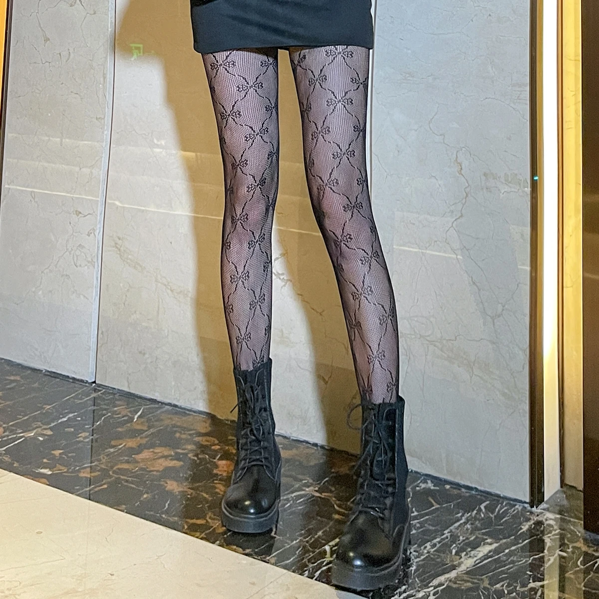 Lace Hollow Butterfly Low Waist Dancers  Roleplay Pantyhose Hot Youthful Cosplay Korea Glossy Anti Snag Tights Kpop Streetwear