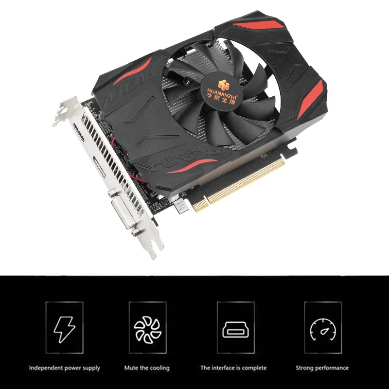 good pc graphics card HOT-HUANANZHI Graphics Card GTX1050TI 4GB 128Bit GDDR5 1291Mhz 7680X4320 DVI VGA HDMI-Compatible PCIE16X Computer Game Graphics graphics card for pc