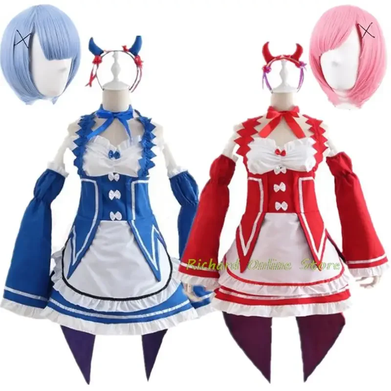 

ОЗУ Рем Косплей re: zero Kara hajimeru isekai Seikatsu черный костюм девушка горничная одежда женский фартук платье костюмы на Хэллоуин