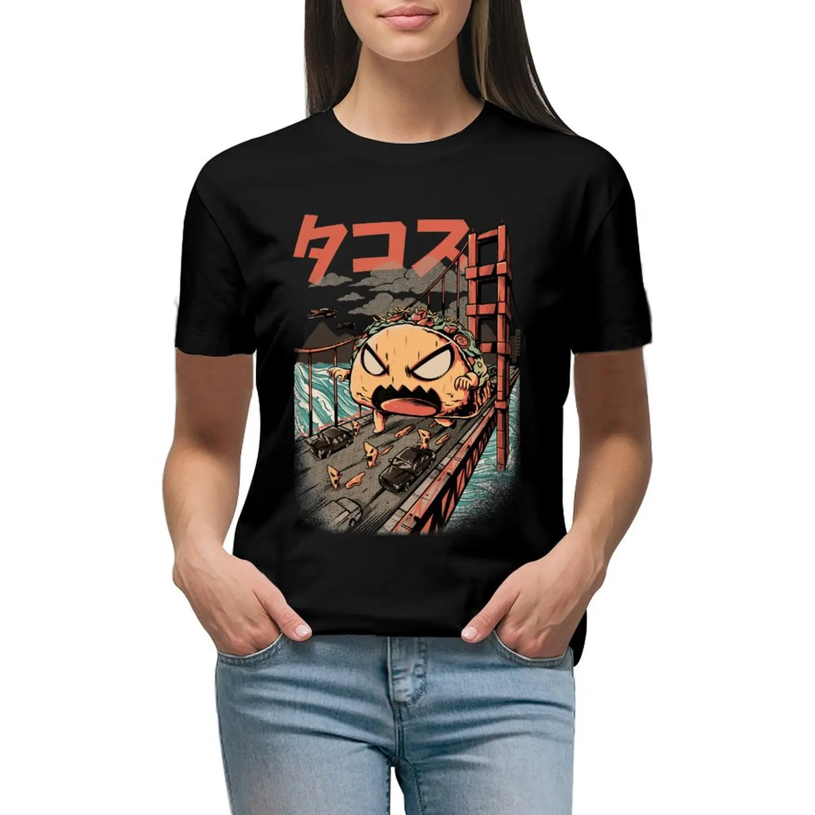

The Black Takaiju T-Shirt Blouse korean fashion quick-drying korean Women's clothes