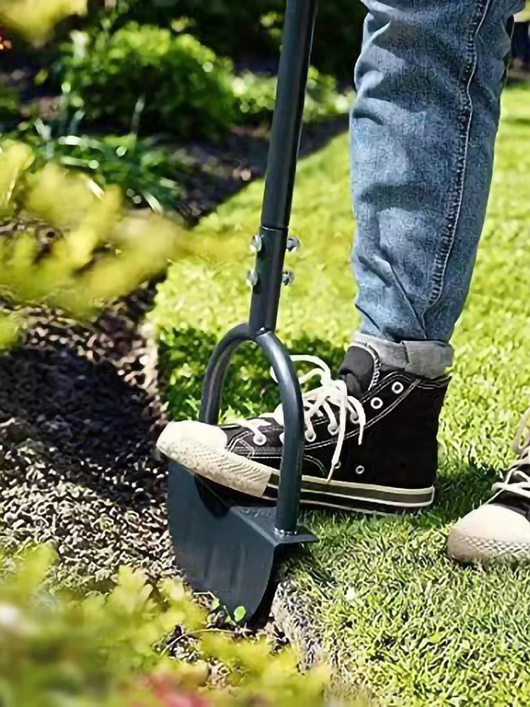 Manual Trimming Shovel With T-Grip Half Moon Serrated Lawn Trimmer Multifunctional Reinforced Gardening for Home Garden Supplies