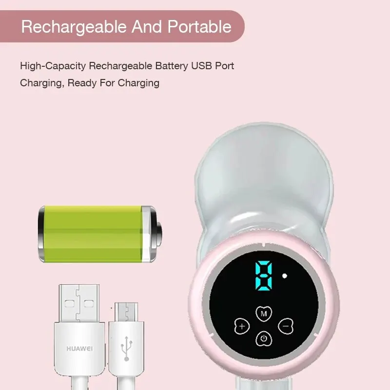 Electric Breast Pump Low Noise Automatic Milker Comfort Breastfeeding Postpartum Care 180ML Milk Bottle