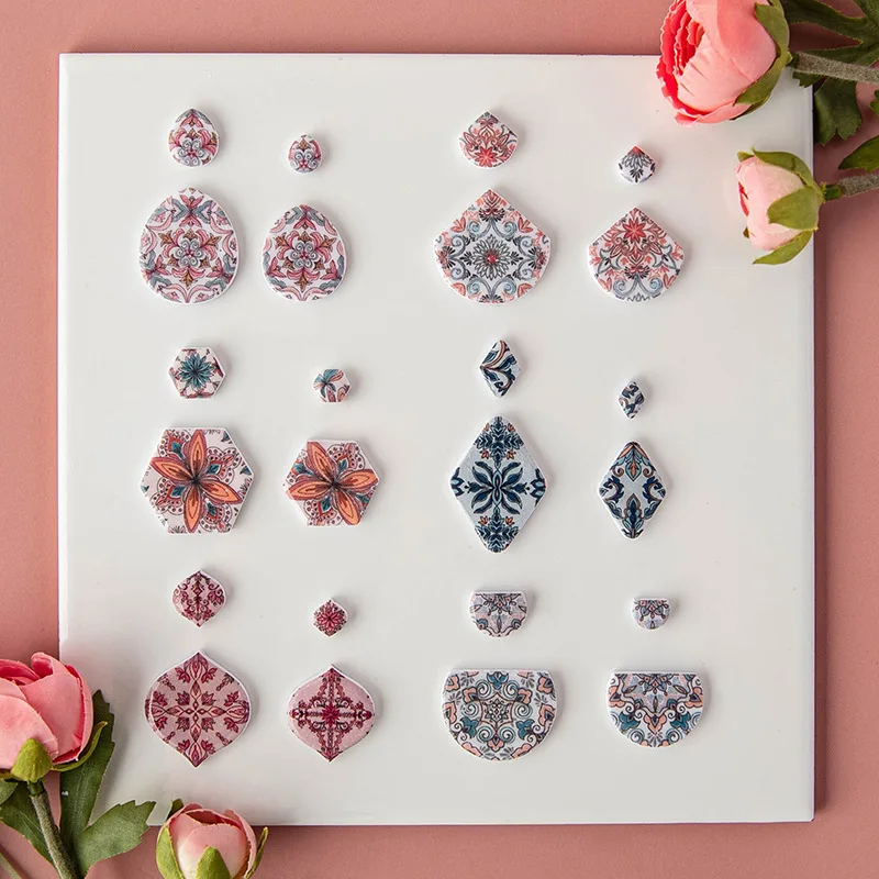6Pcs/Set Geometry Series Simple Line Creative Graphic Polymer Clay Set Cutting Mold DIY Earrings Jewelry Pendant Decoration Silicone Mold Polymer Clay Cutter