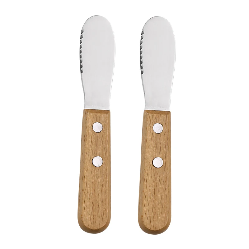 Performore 2PCS Spreader Knives, 12” Peanut Butter Knife that Works Great  with Jars and 5” Short Spreading Knife, Stainless Steel Spatulas with  Wooden