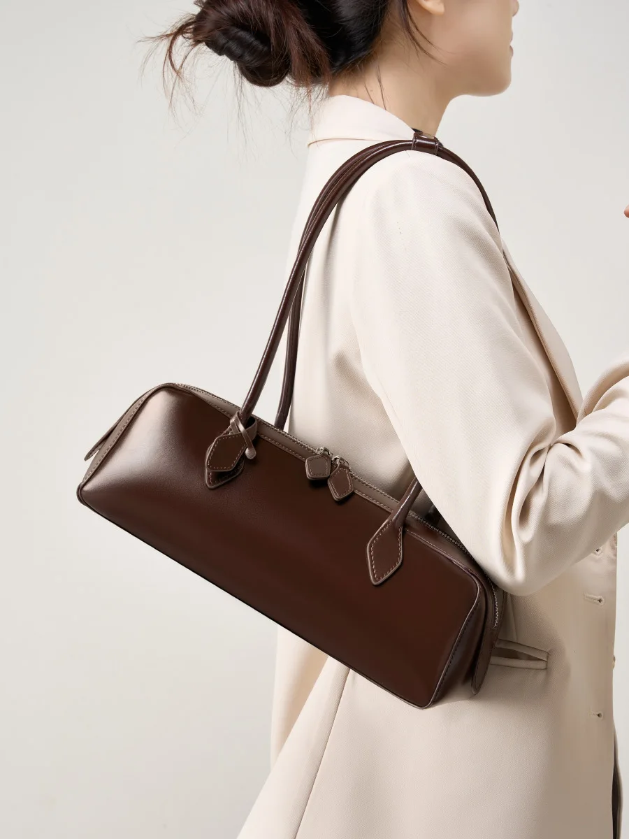 YANATARI genuine leather bag woman 2026 korean luxury bag vintage long shoulder bag Handbags ladies underarm Bag Shopping bag 2