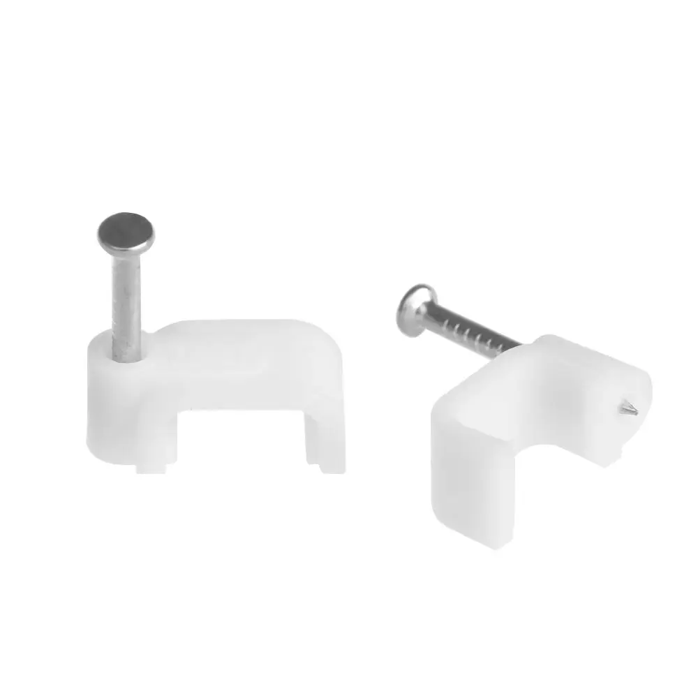Description Picture 6 of item100pcs Square White Cable Clips 4mm-14mm with Fixing Steel Nails Multipurpose Wire Mounting Fixing Clamp Hardware