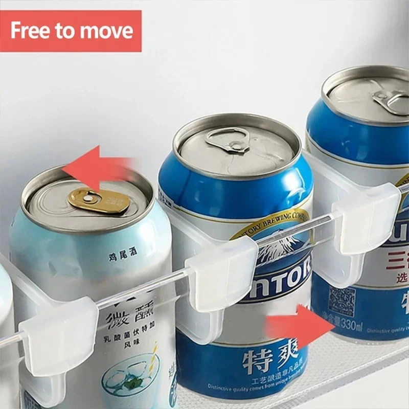 Refrigerator Storage Partition 4Pcs Home Refrigerator Retractable Plastic Divider Storage Splint Kitchen Bottle Can Shelf Organizer