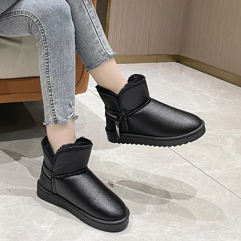 Winter Fashionable Unisex Snow Boots for Men, Outdoor Casual Boots, Warm Plus Velvet, Waterproof and Non-slip Women's Boots