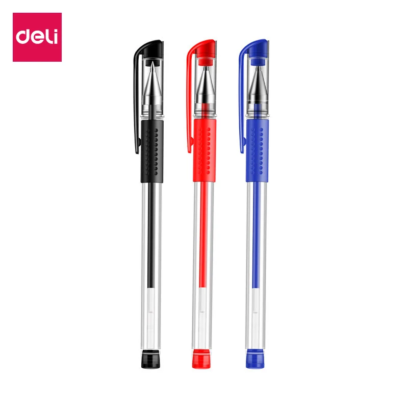 Deli 1 PC Gel Pen 0.5mm Black Ink Soft Grip Writing Supplies 33399 children s writing posture pen holder silicone ball widened writing aid kids pen grip correction wristband students supplies