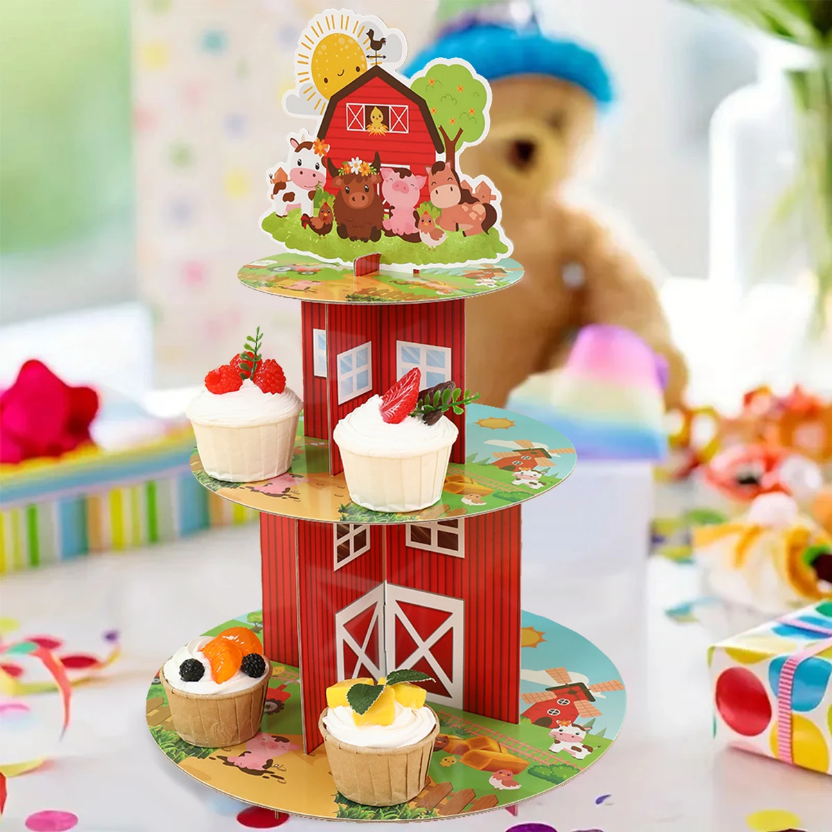 thumbnail image 2 of Animal Farm MEMOVAN - 14pcs Pink Farm Theme Cupcake Decorations For Birthday Parties Farm Animal Cake Toppers 2 of 12