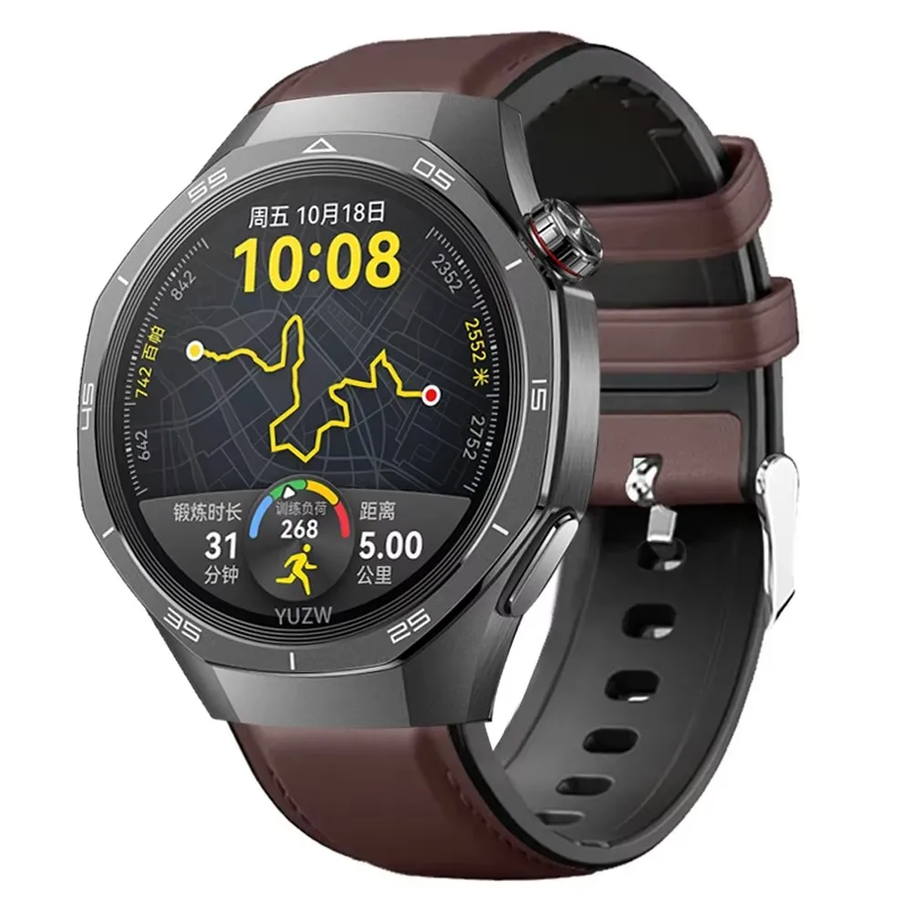 Premium Soft Synthetic Leather Strap - 46mm Watchband Replacement