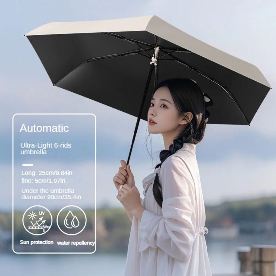Ultra lightweight and portable automatic umbrella for women, suitable for both weather and sun protection, - 5