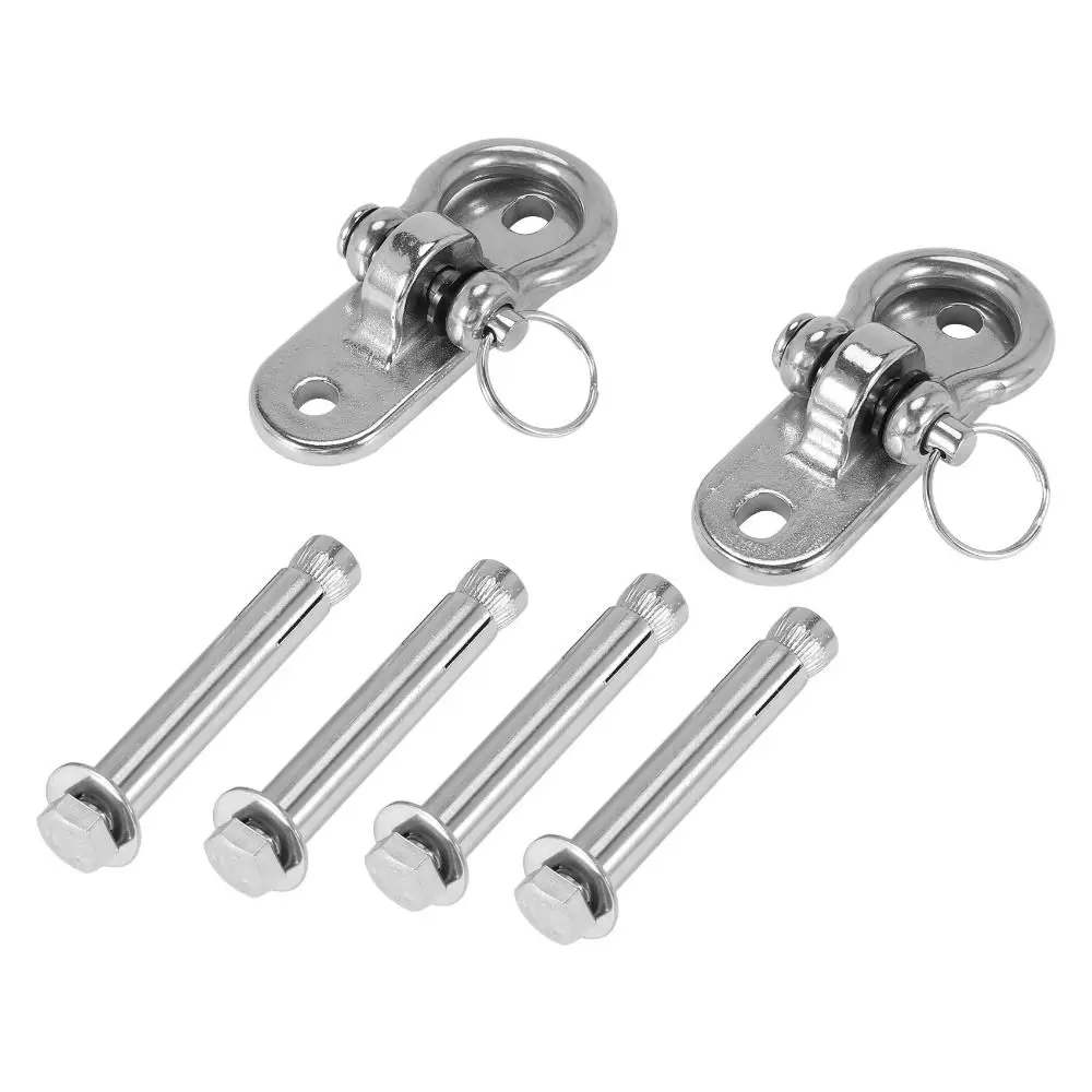 360 Rotating Swing Hangers Set 304 Stainless Steel Hanging Brackets Hammock Chair Hooks Ceiling Wall Mount Heavy Duty