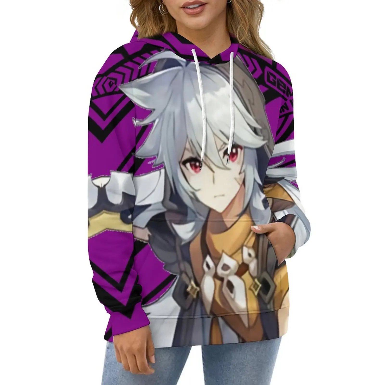 

Anime Genshin Hoodies Winter Razor Techno Print Hip Hop Oversized Hoodie Female Long Sleeve Kawaii Printed Casual Sweatshirts