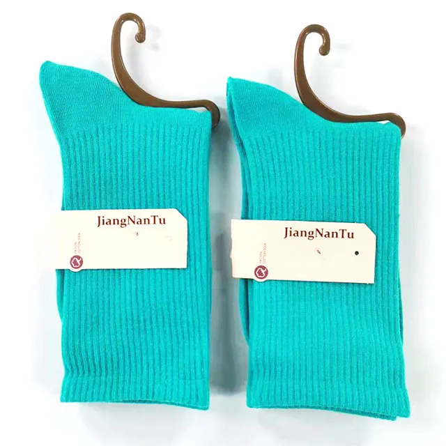 26 Solid Color Four Seasons Women's Socks Middle Tube Socks Candy Sock Cute Cartoon Girl Socks Pure Cotton Comfortable Home Sock 1 pair-008