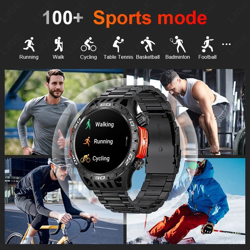 LIGE Ʈ ġ  LED  ħ  ƮϽ ƮĿ ð   ȭ SmartWatch For ȵ̵ IOS