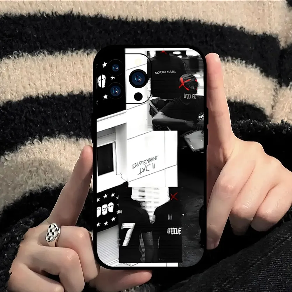 thumbnail image 1 of Funda de teléfono Singer Omerta Maes para iPhone Mini 11 12 13 14 15 Pro XS Max X Plus SE XR carcasa suave negra, 1 of 5