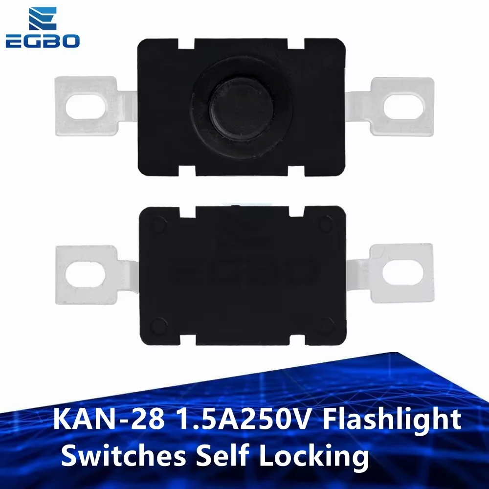 5 ~ 20PCS EGBO KAN-28 1,5A 250V Taschenlampe Schalter Selbst Locking SMD Typ 18x12mm Druckschalter 1812-28A