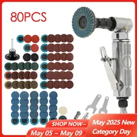 90 Degree Air Die Grinder Mini Air Grinder Pneumatic Grinding Polisher Mill Engraving Machine with Sanding Discs Tool Kit
