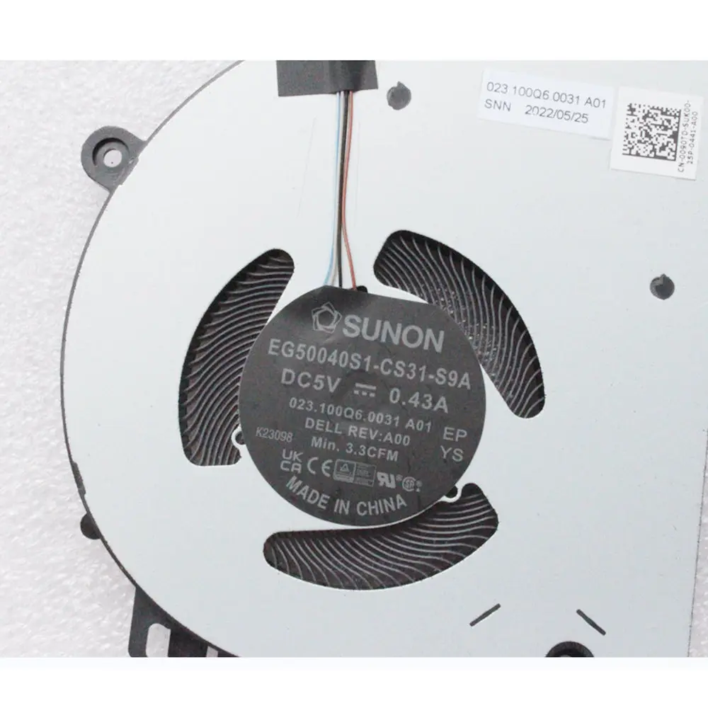 New laptop CPU cooling fan Cooler Notebook PC for Dell Latitude 13 5330 0090TD EG50040S1-CS31-S9A DC5V 023.100Q6.0031