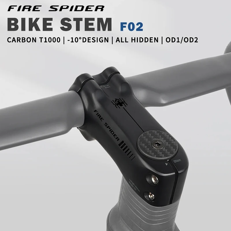 Fire Spider Full Carbon Bicycle Stem -10 Degree Road Bike Stem