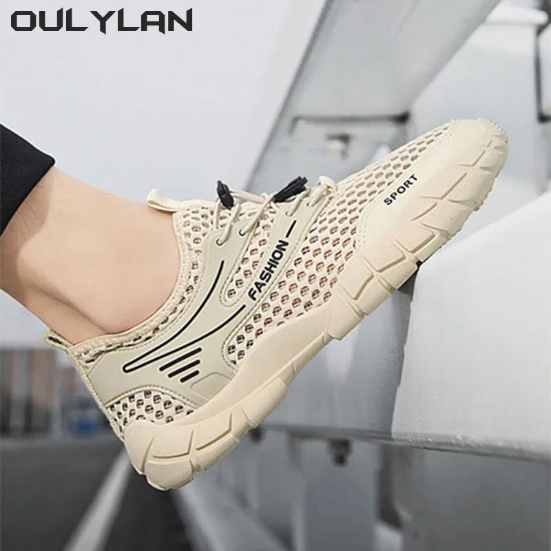 Oulylan 남성용 통기성 캐주얼 워킹 러닝 스포츠 신발, 미끄럼 방지 하이킹 부츠, 메쉬 스니커즈, 경량 야외 조깅