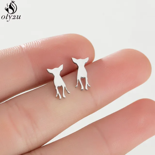 Lovely Stainless Steel Cat Earrings for Women Children Jewelry Trendy Cute Animal Dog Paw Stud Earrings Girls Birthday Gifts 467