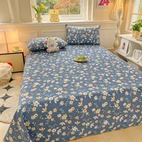 Three-piece Set Sheet Set Old Coarse Cloth Bed Sheet Thickened Linen Dormitory Student Bed Sheets and Pillowcases 3