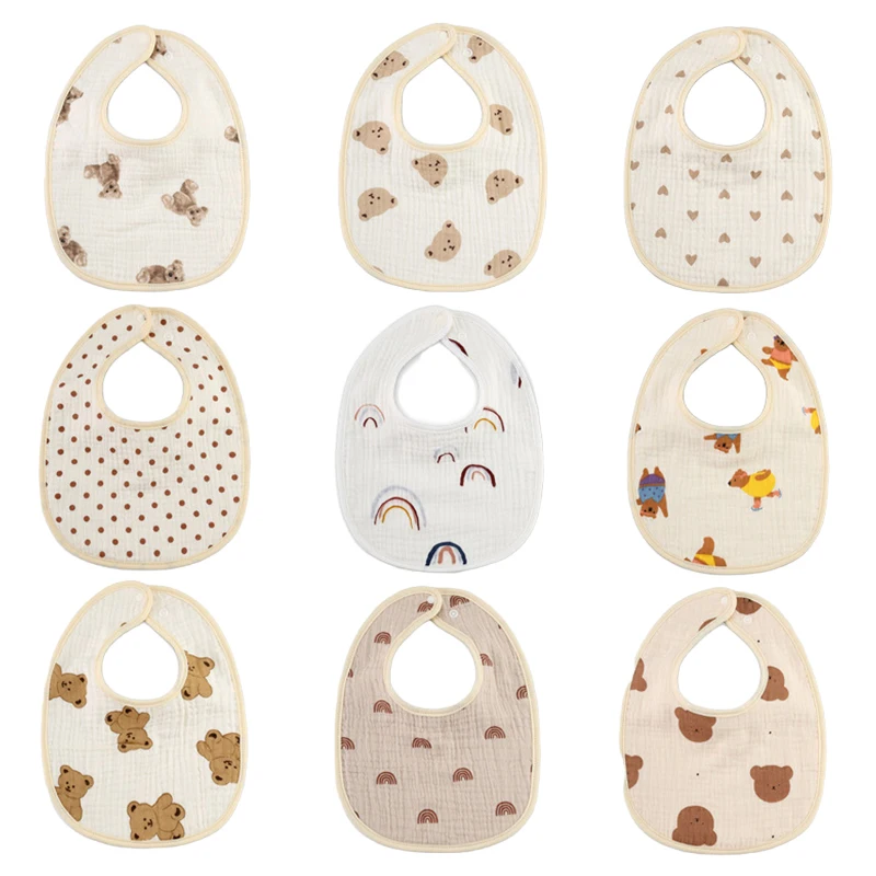 

Feeding Drool Bibs Cotton Accessories Newborn Bib Infant Burp Cloths Bandana Scarf for Kid Girl Boy Feeding Saliva Towel Gifts