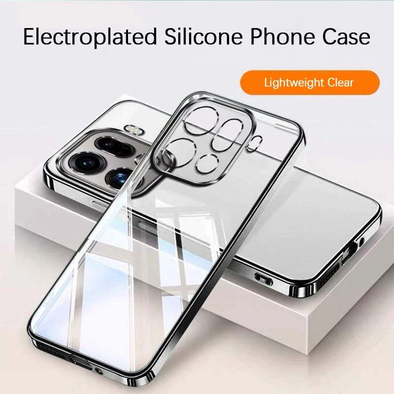 Luxury Transparent Silicone Shockproof Back Cover - Original Plating Thin Soft Phone Case