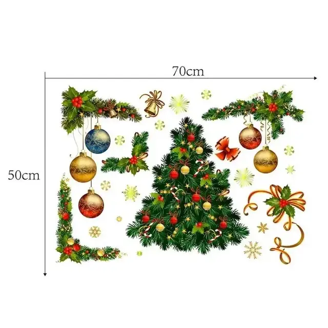 Christmas Wall Stickers Home Decor Glass Wall Stickers Window Glass Festival Decals New Year Christmas Decoration 5