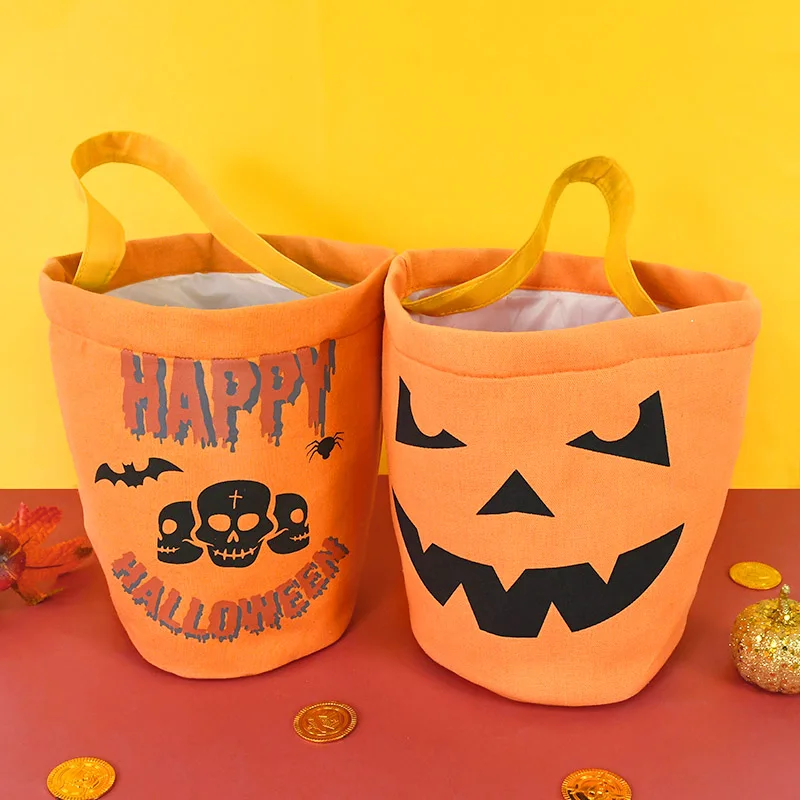 1pc Halloween Pattern Digital Print Canvas Bag, Halloween Trick Or Treat  Bags, Halloween Pumpkin Bag