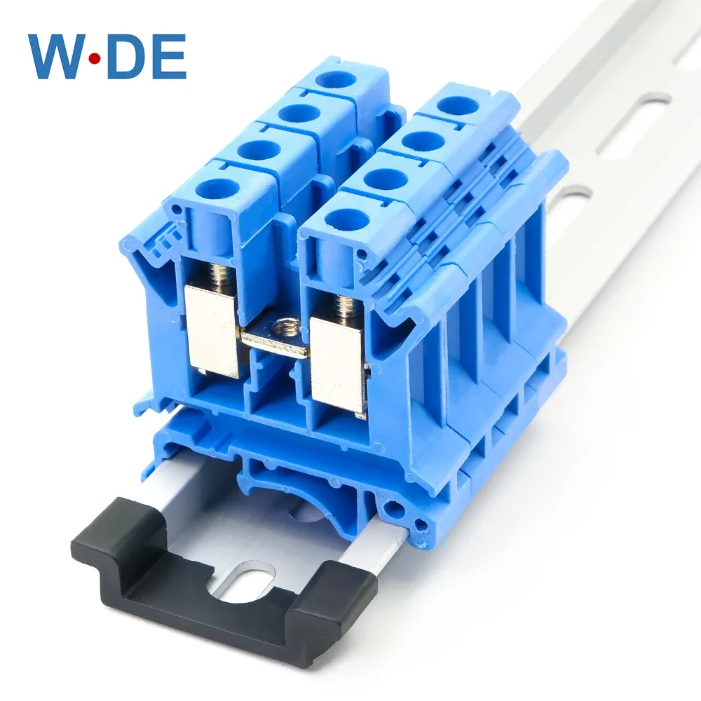 Wire Connectors 10pcs UK-10N Din Rail Terminal Block Universal Wiring Class Connector Screw Conductor UK10N Screw Connection Wire Conductor