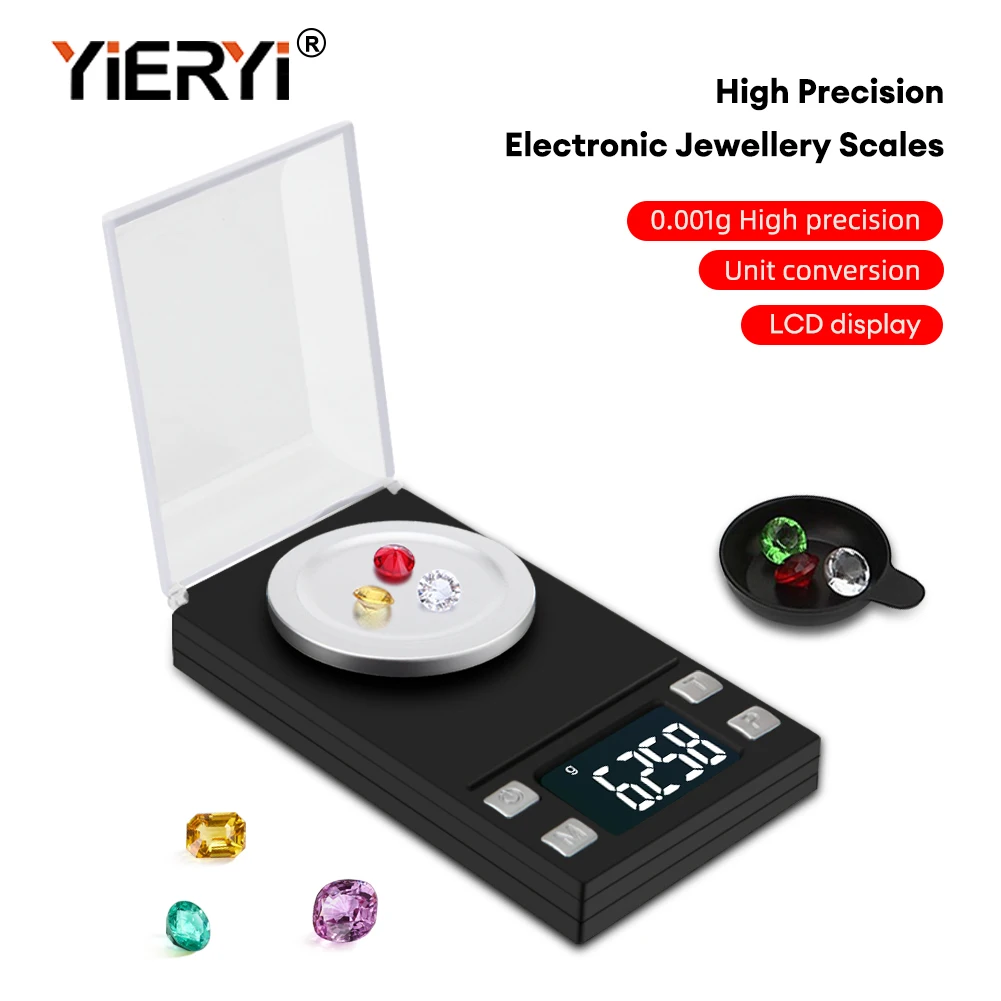 Электронные весы Yieryi 100 г/50 г/20 г/10 г, высокоточные карманные мини цифровые весы для ювелирных изделий, портативные весы