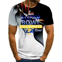 

2022 New Arrival Rams Team Fans T-shirt High Quality 3D Colorful Printed Tops Summer Male Daily Casual Sports Cool Short Sleeved