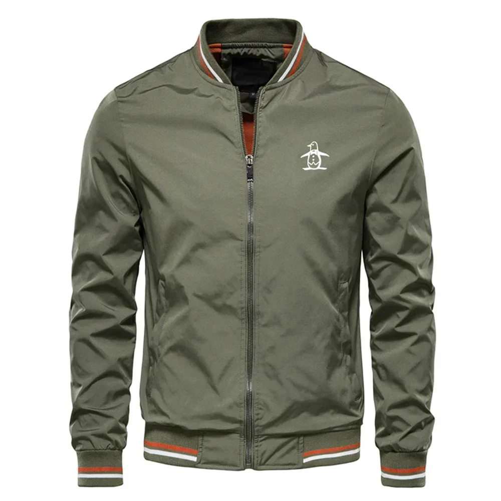 Men's Stand Up Collar Jacket Zipper Sportswear Spring and Autumn Fashion Men's Outdoor Casual Zipper Jacket